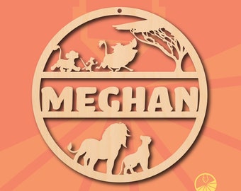 Wooden Name Sign, Custom Lion King Name Sign, Lion King Wall Décor, Wood Sign, Name Sign, Lion King 1
