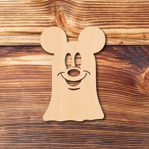 Ghost Cutouts, Smiling Ghost with Ears, Ghost Laser Cut Unfinished Wood Shape, Halloween Cutouts, DIY Wood Ghost cutout for Halloween Party