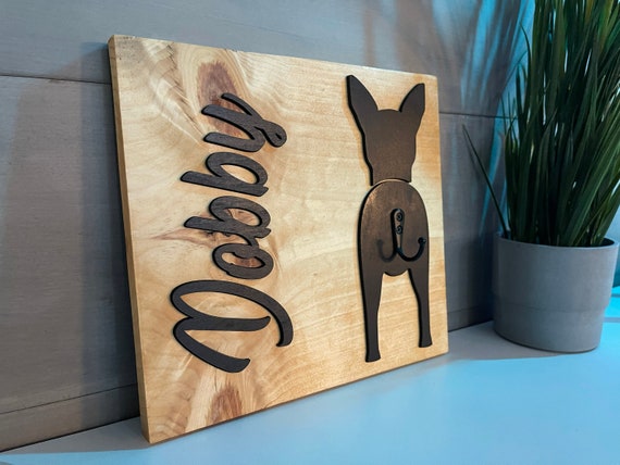 Dog Butt Leash Holder Personalized Leash Holder Pet Leash Holder Custom Dog Leash Holder Wood Leash Holder Dog Lover Gift 3D Dog Sign Etsy