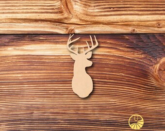 Deer Head #1 - Laser Cut - Multiple Sizes - Unfinished Wood - Cutout Shapes