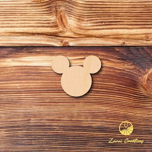 Mickey Mouse Head Wooden Laser Cut Shape, Mouse Head Shape, Mickey Head Wood Shape, Mickey Mouse Ears, Teddy Bear Head, Mickey Ears Shape