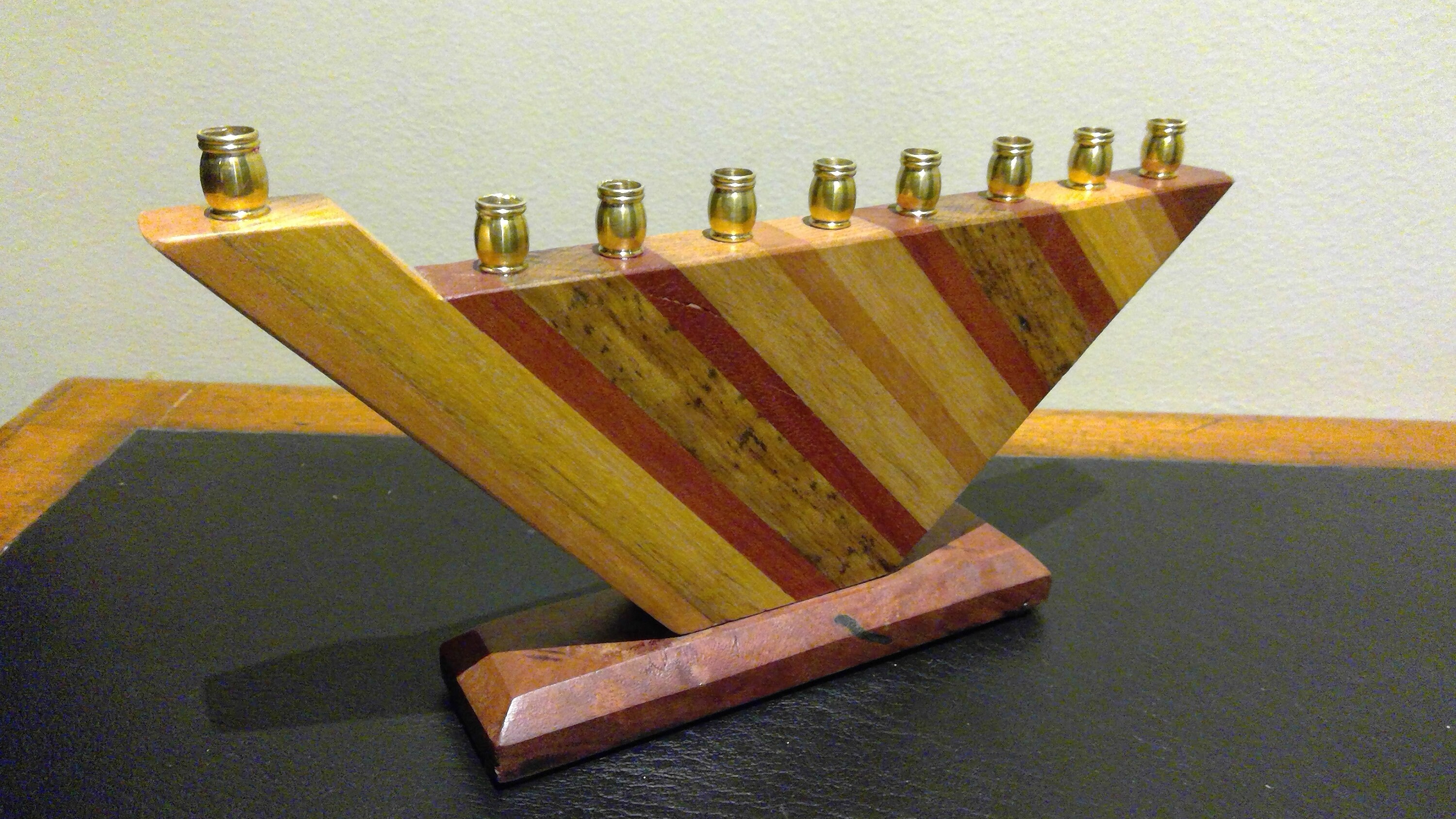 Handmade Wooden Chanukah Menorah Etsy