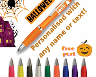 Personalised Gift Engraved Custom Pens, Personalised pens, Name Pen Christmas, Halloween Gift Present Cheap Pens Halloween Pens, Cheap Gift