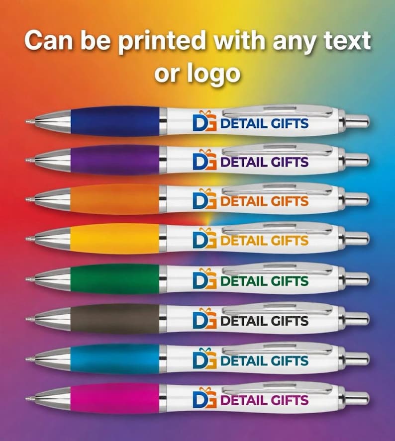Personalised Pen Novelty Office Stationary Curvy Contour Colour Pens ...