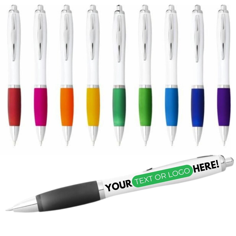 Personalised Pen Novelty Office Stationary Curvy Contour Colour Pens ...