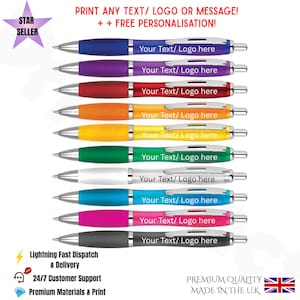 Printed Pen, personalized pen, name pen, office pen, Novelty Office Stationary Curvy Contour Colour Pens Promotional