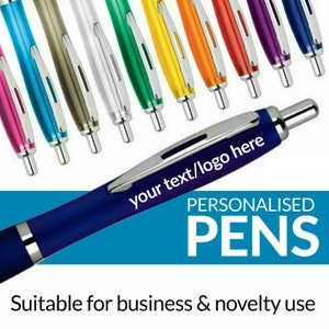 Personalised Pen Novelty Office Stationary Curvy Contour Colour Pens Promotional