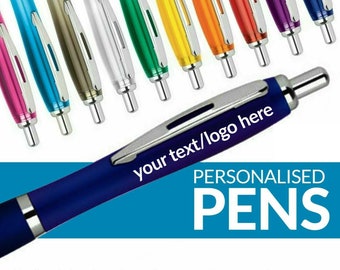 Personalised Pen Novelty Office Stationary Curvy Contour Colour Pens Promotional