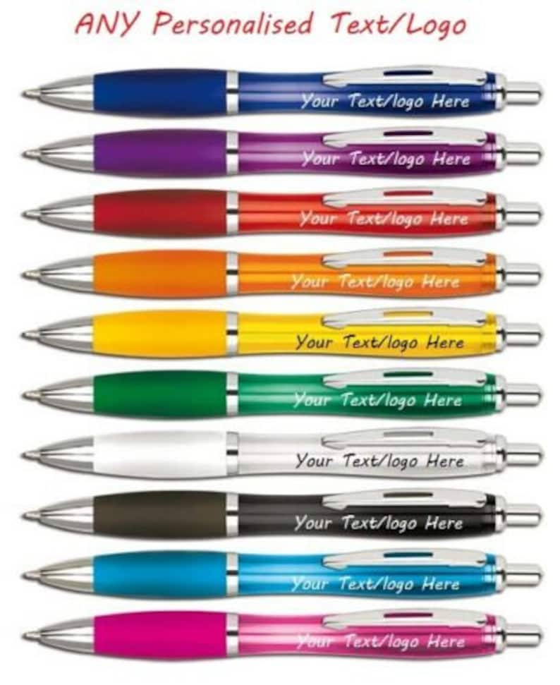 Personalised Pen Novelty Office Stationary Curvy Contour Colour Pens Promotional 