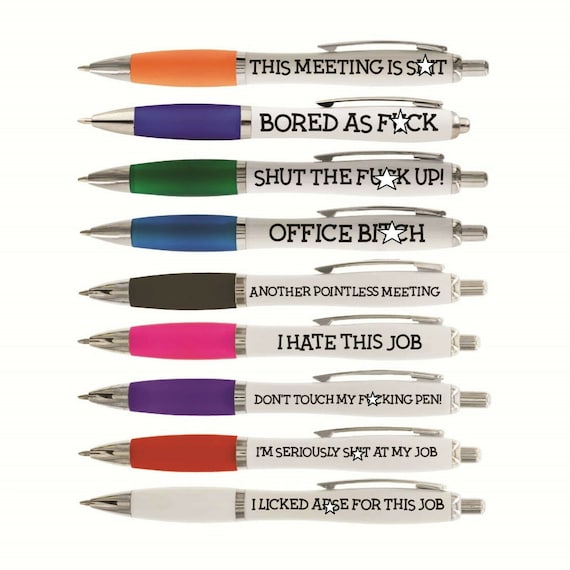 Funny Pens Office Cheeky Novelty Stationary Humour Rude Profanity Job Gift  -  Hong Kong