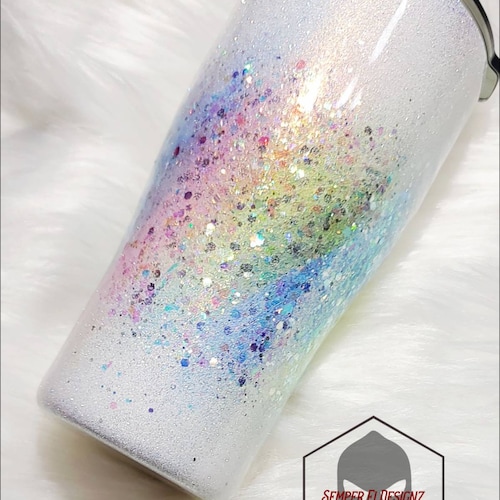 Mermaid Glitter Tumbler Purple & Teal Milky Way Glitter Etsy
