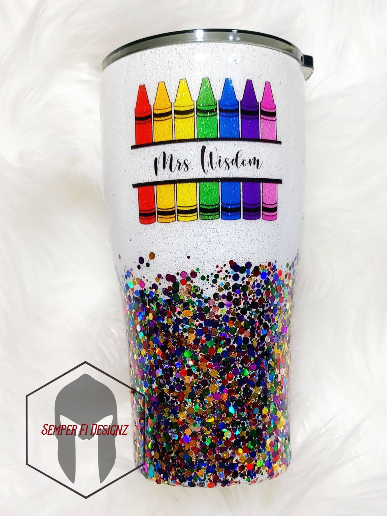 Custom Teacher Tumbler/ Personalized Teacher Tumbler/ Glitter Etsy