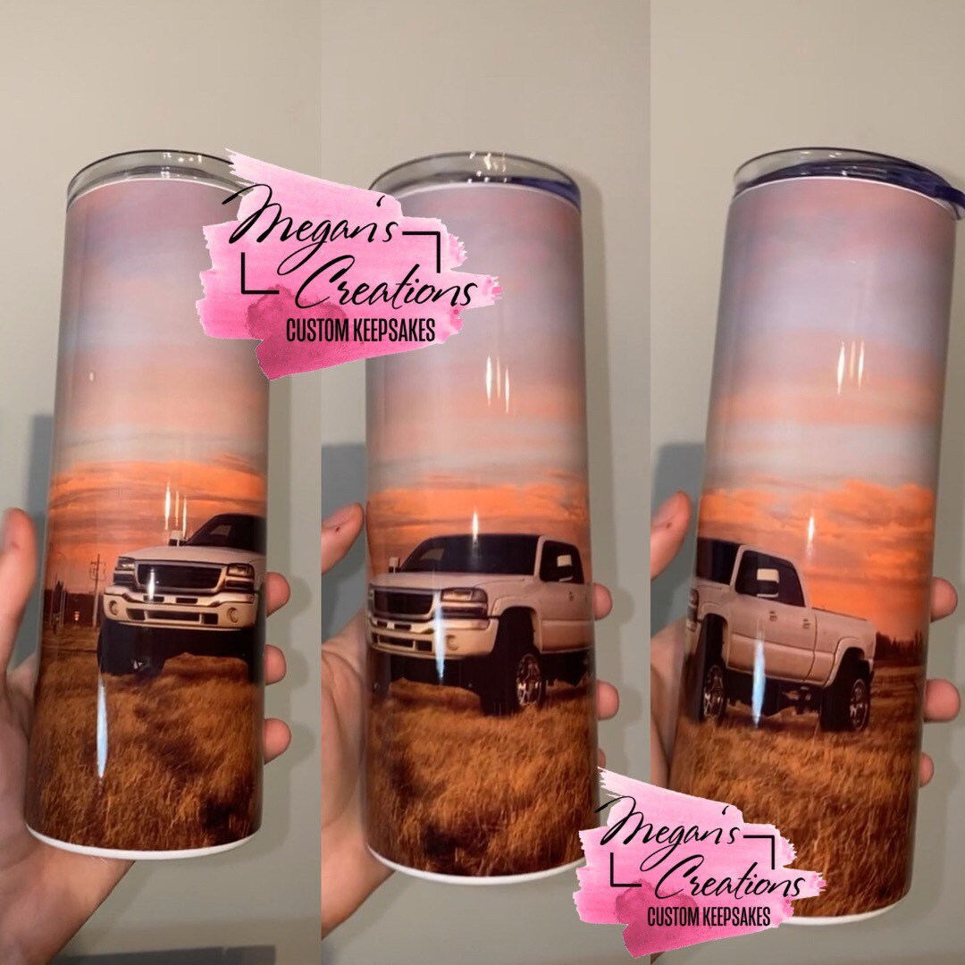 Truck Tumbler Personalized Insulated Water Bottle With Straw Etsy