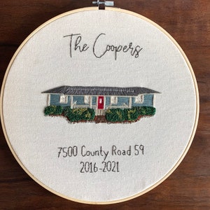 Custom House Embroidery Hoop - Housewarming Gift - Home Keepsake - Home ...