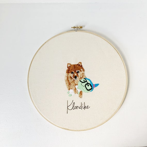 Custom Hand Embroidered Pet Portrait