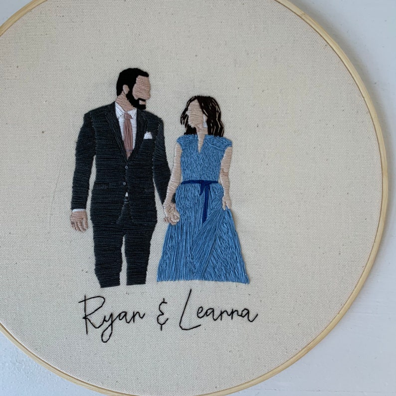 Custom Hand Embroidered Portrait 10 Inch Hoop