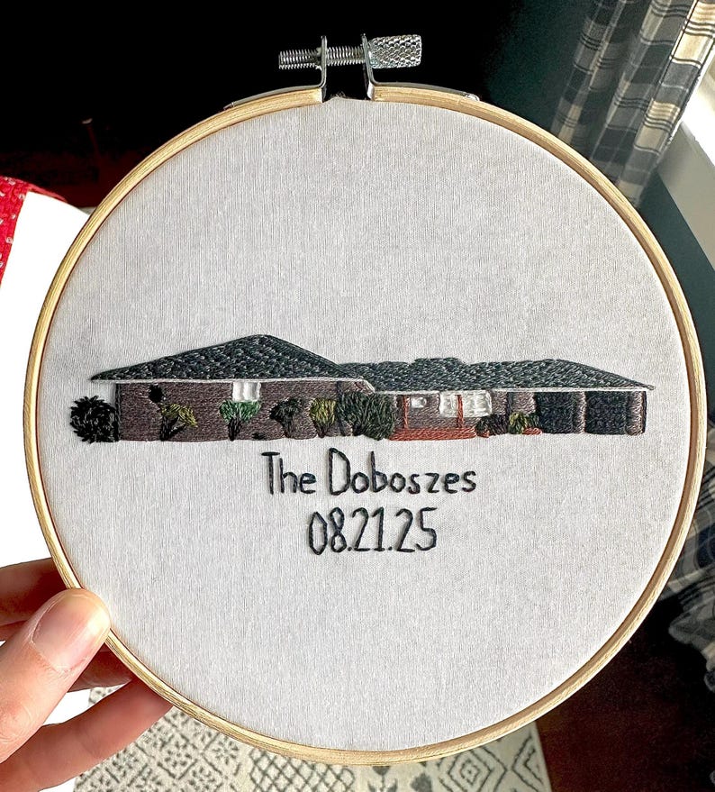 Custom House Embroidery Hoop - Housewarming Gift - Home Keepsake - Home ...