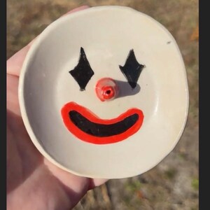 Handbuilt Ceramic Clown Incense Holder – Whimsical Circus Pottery by Blu Lu