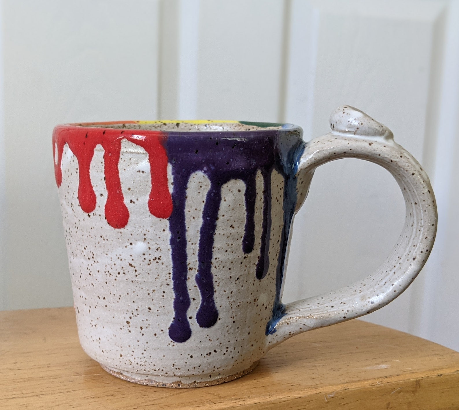 10oz Rainbow Drip Mug Stoneware Hand Thrown Ceramic USA Made Etsy