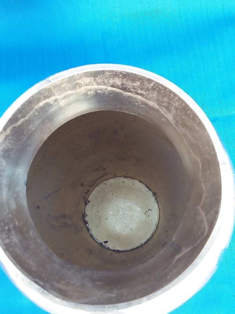 Large Vintage Solid Brass Vase Jug 12