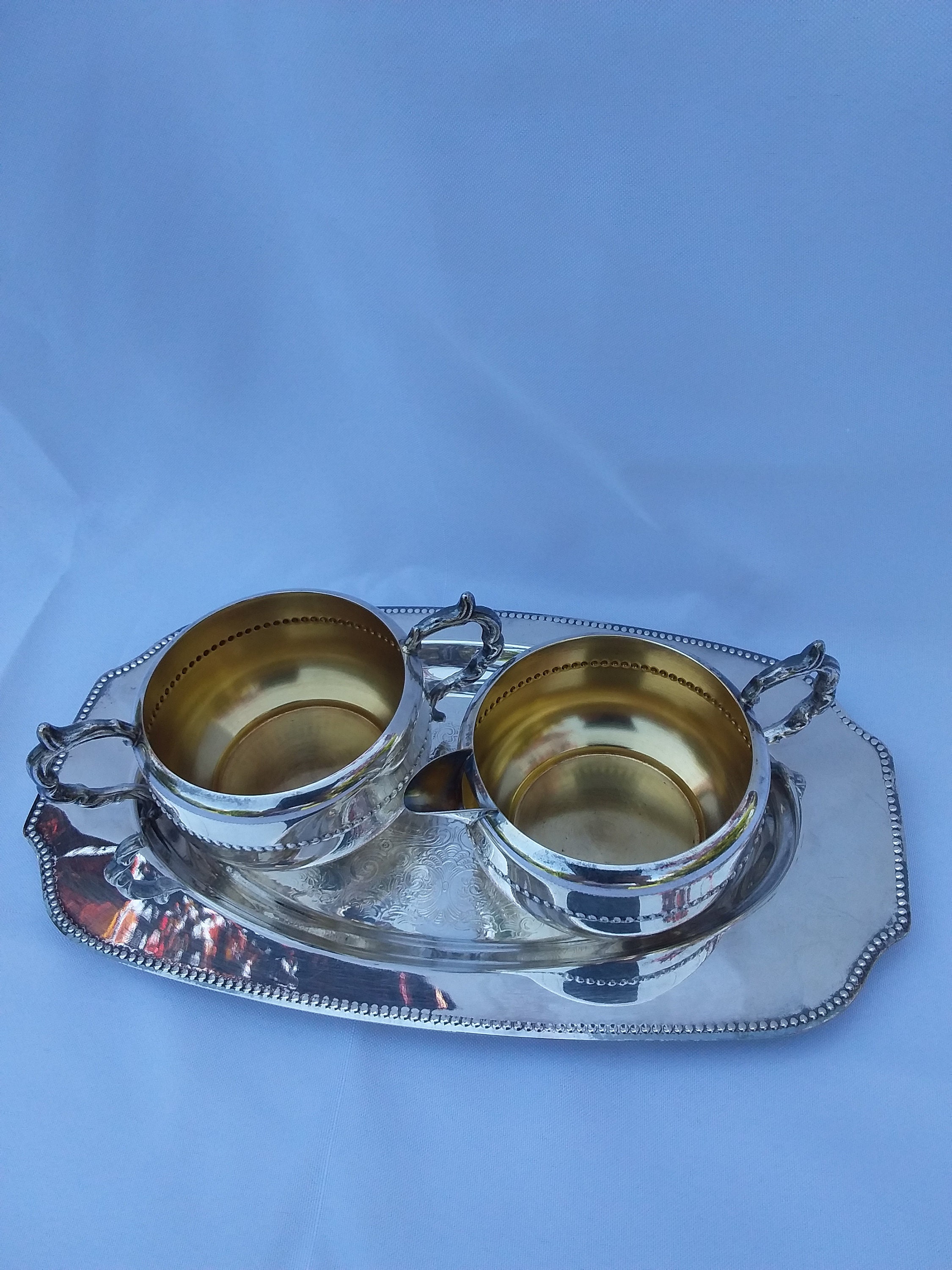 Vintage Viking Plate Silver Cream Sugar & Tray Set Etsy Canada