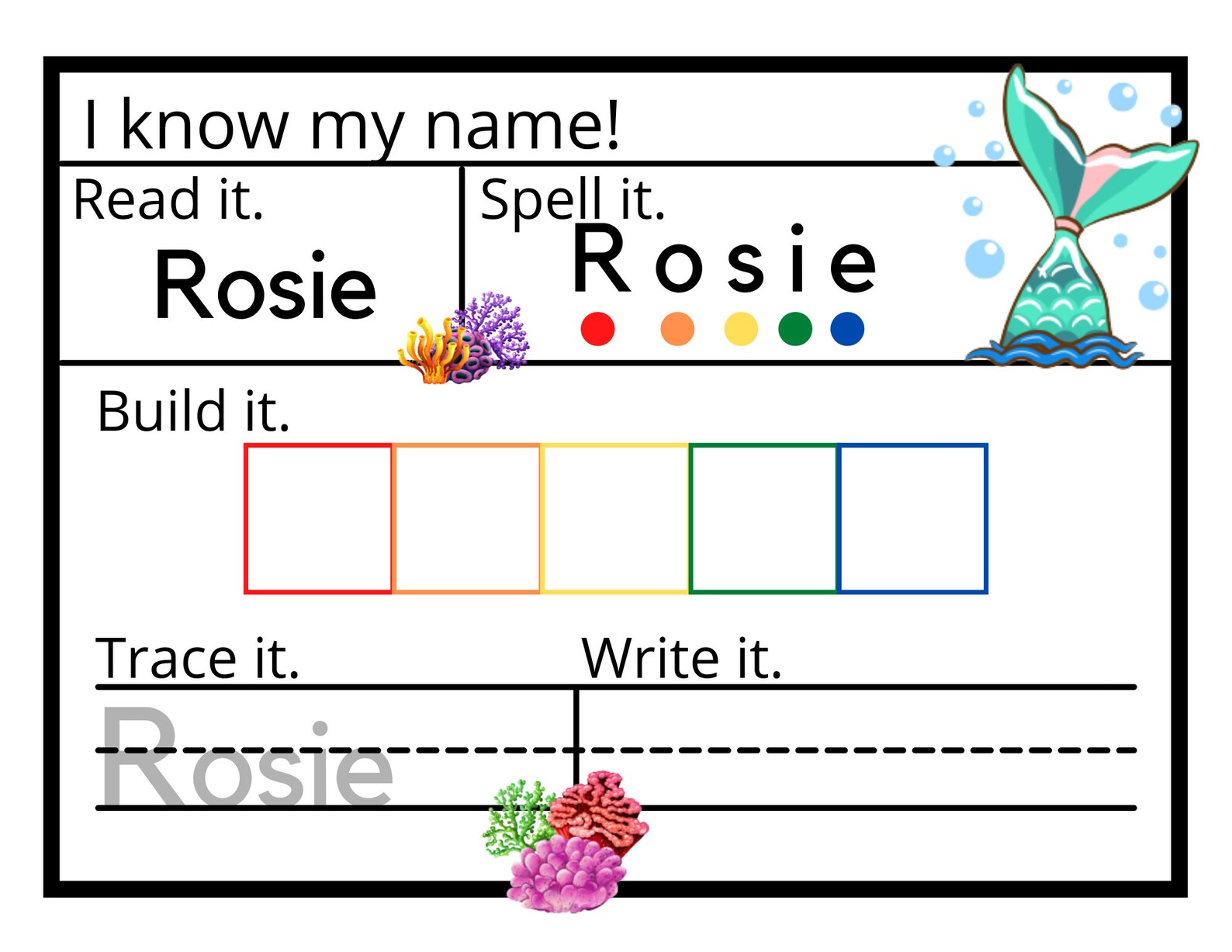 Dry Erase Name Mat Learn to Spell and Write Name for Etsy