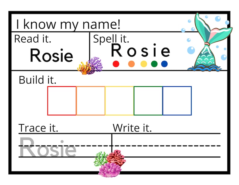 Dry Erase Name Mat Learn to Spell and Write Name for Etsy