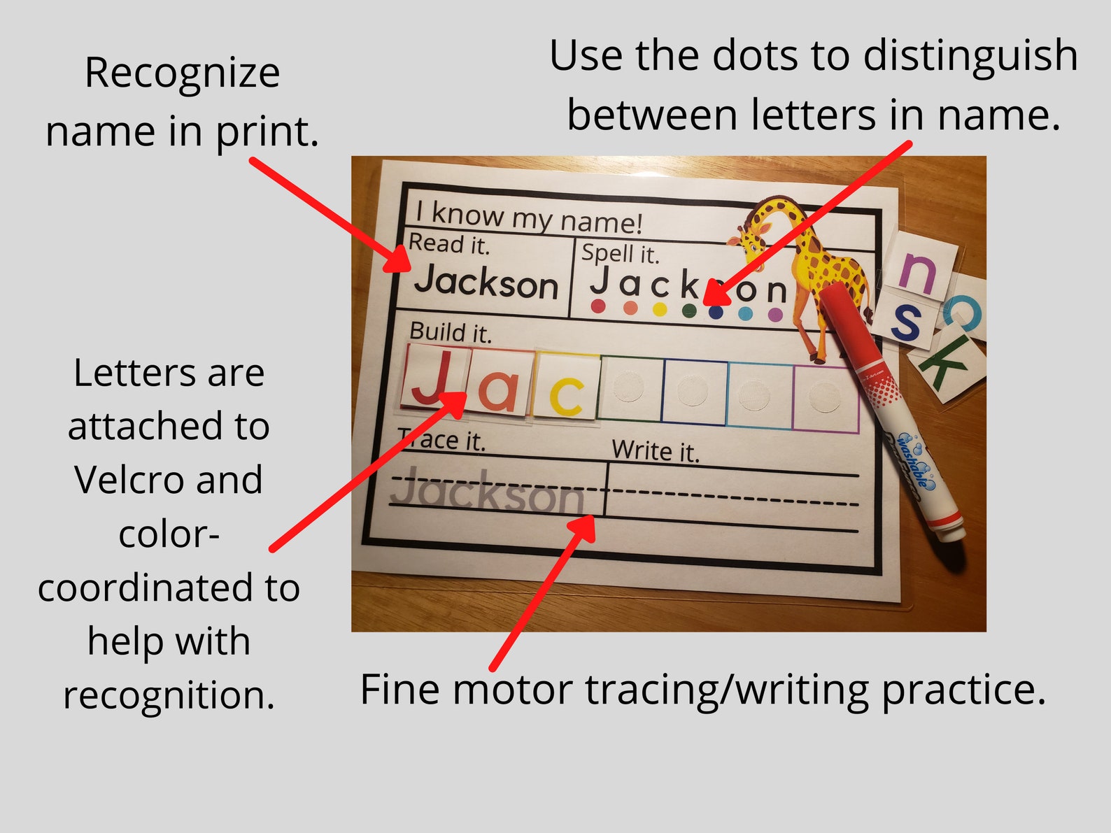 Dry Erase Name Mat Learn to Spell and Write Name for Etsy