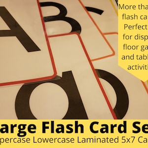 Large Uppercase and Lowercase Flash Card Set for Preschool and Kindergarten - 5x7 Cards!