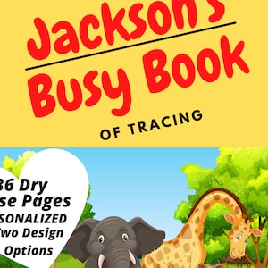 Dry Erase Personalized Busy Book for tracing for Kindergarten, Preschoolers and Toddlers