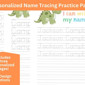 Set of 3 Personalized Name Tracing Page - Perfect for Toddler, Preschool and Kindergarten!