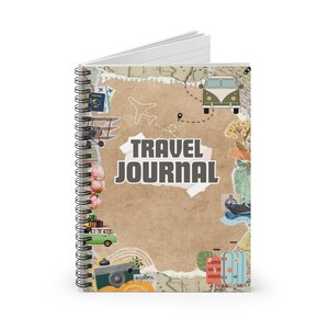 Travel Journal Spiral Notebook - Explore, Adventure Notebook, Gift for Travelers, Vacation Planning Journal, Cute Travel Diary
