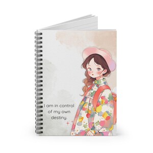 Inspirational Spiral Notebook, Cute Journal for Girls, Motivational Stationery, Back to School Supplies, Gift for Students