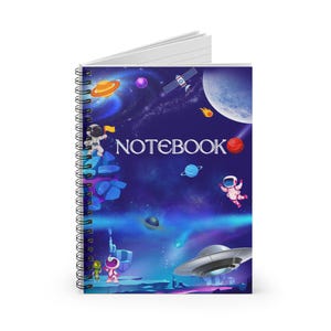 Galaktische Abenteuer Notizbuch - Weltall-Thema Spiralblock, Tagebuch für Träumer, Astronauten, Studenten, Geschenk für Kinder, Schreibwaren