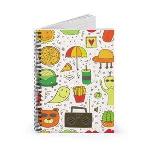 Fun Illustrated Spiral Notebook for Creative Minds, Cute Notebook for Kids, School Supplies, Gift Idea for Artists, Doodle Journal
