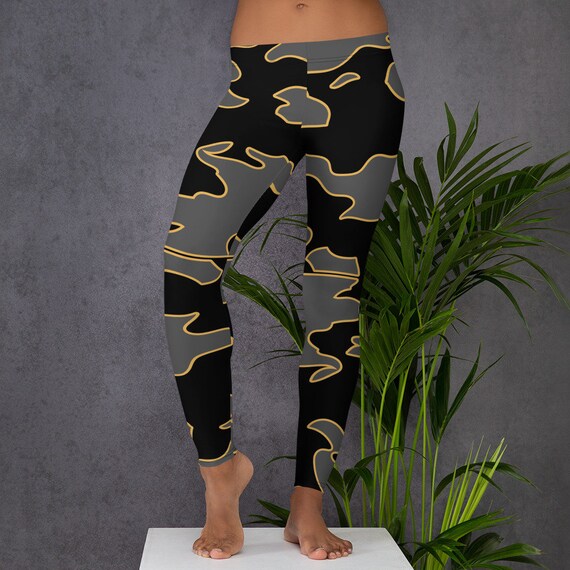 Black And Gold Gym Leggings