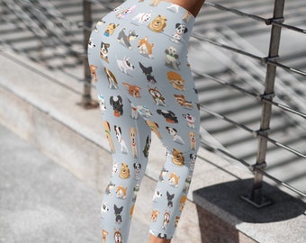 Dog Print Leggings - Etsy