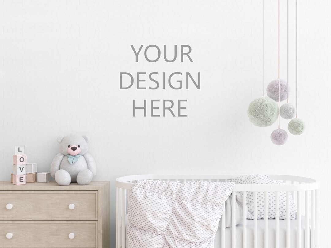 Wallpaper Mockup or Mockup for Your Frames, Nursery Mockup, Baby Room