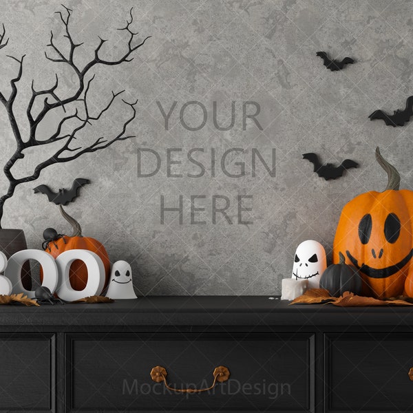 Mockup Blank Wall Mockup Home Interior Art Mockup Halloween Mockup Fall Mockup Poster Artwork Mockup Styled Mockup Background Mockup Autumn