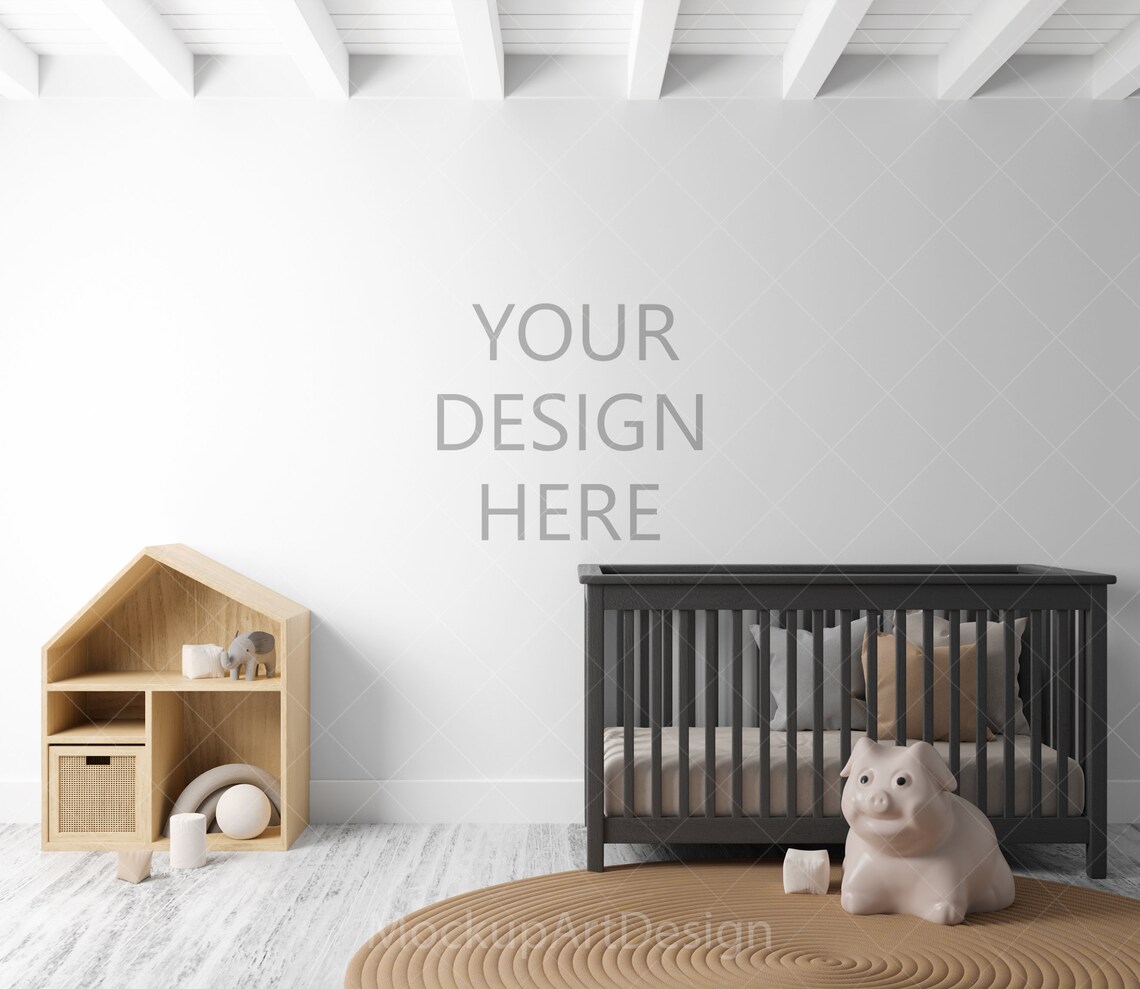 Nursery Wall Art Mockup Home Interior Mockup Wallpaper Kids - Etsy