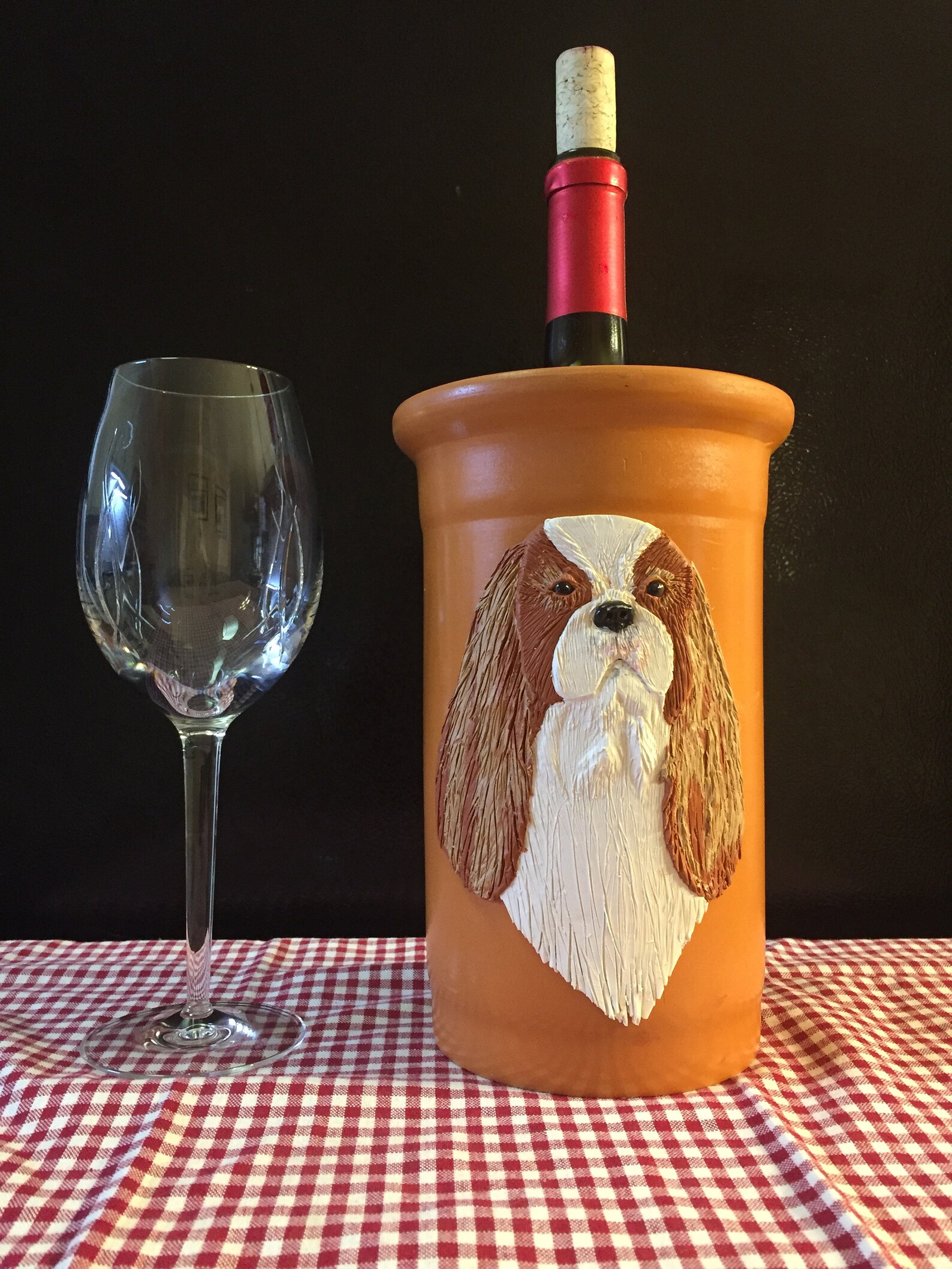 Cavalier King Charles Spaniel Wine Chiller/ Wine Gift/ Wedding Gift