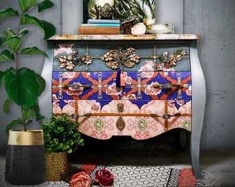 Bombe Chest - Refinished Furniture Art Epoxy Pour Top