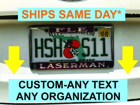 GREEK and Custom Fraternity and Sorority license plate frames - Customized - Heavy Duty Chrome -100% Satisfaction-Same Day--FREE SHIPPING!!