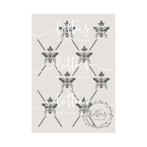 A4 Stencil - QUEEN BEE HARLEQUIN - Fabric Crafts Furniture - Repeatable Pattern - Reusable 190 Mylar