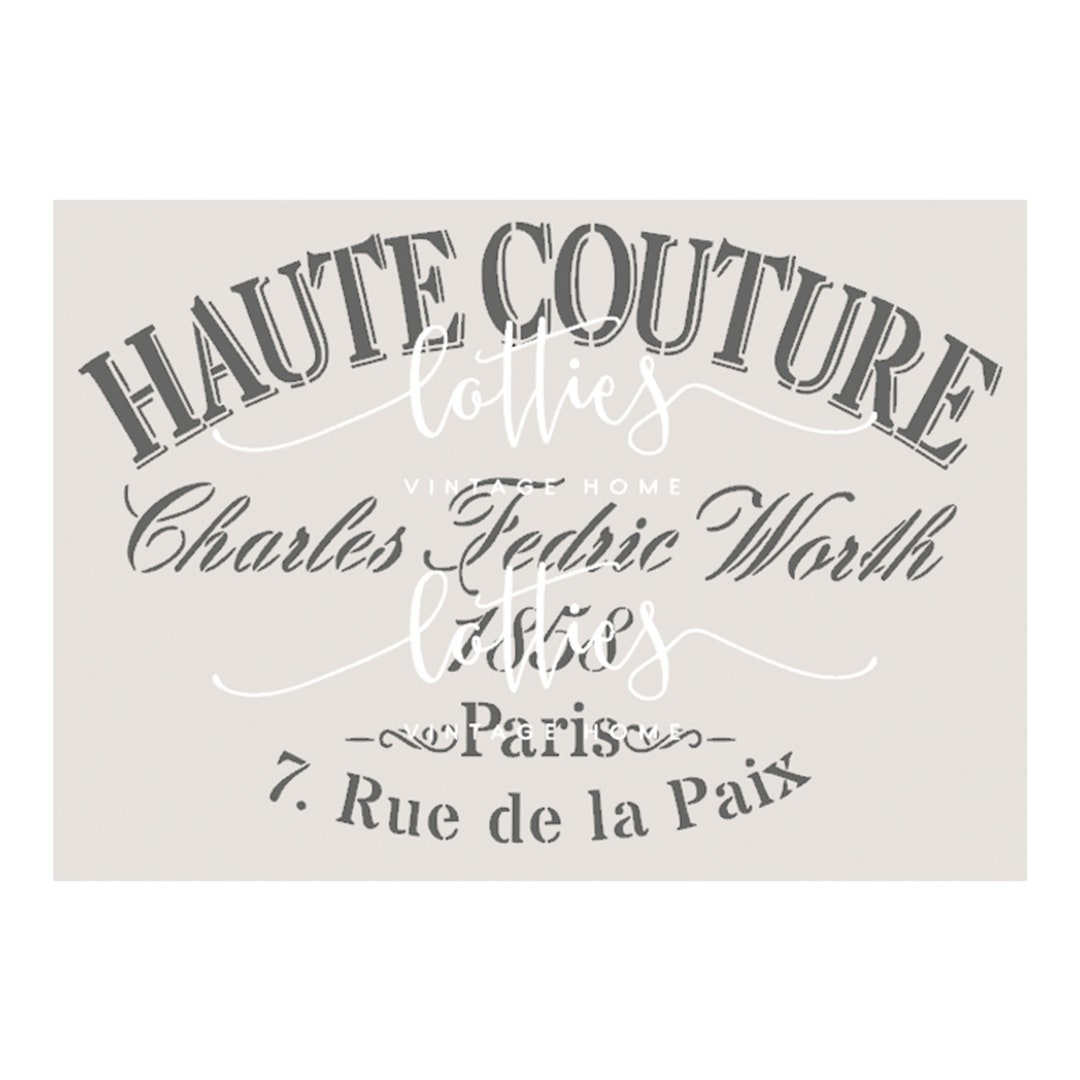 A4 Stencil HAUTE COUTURE Shabby Chic Furniture Fabric Arts - Etsy