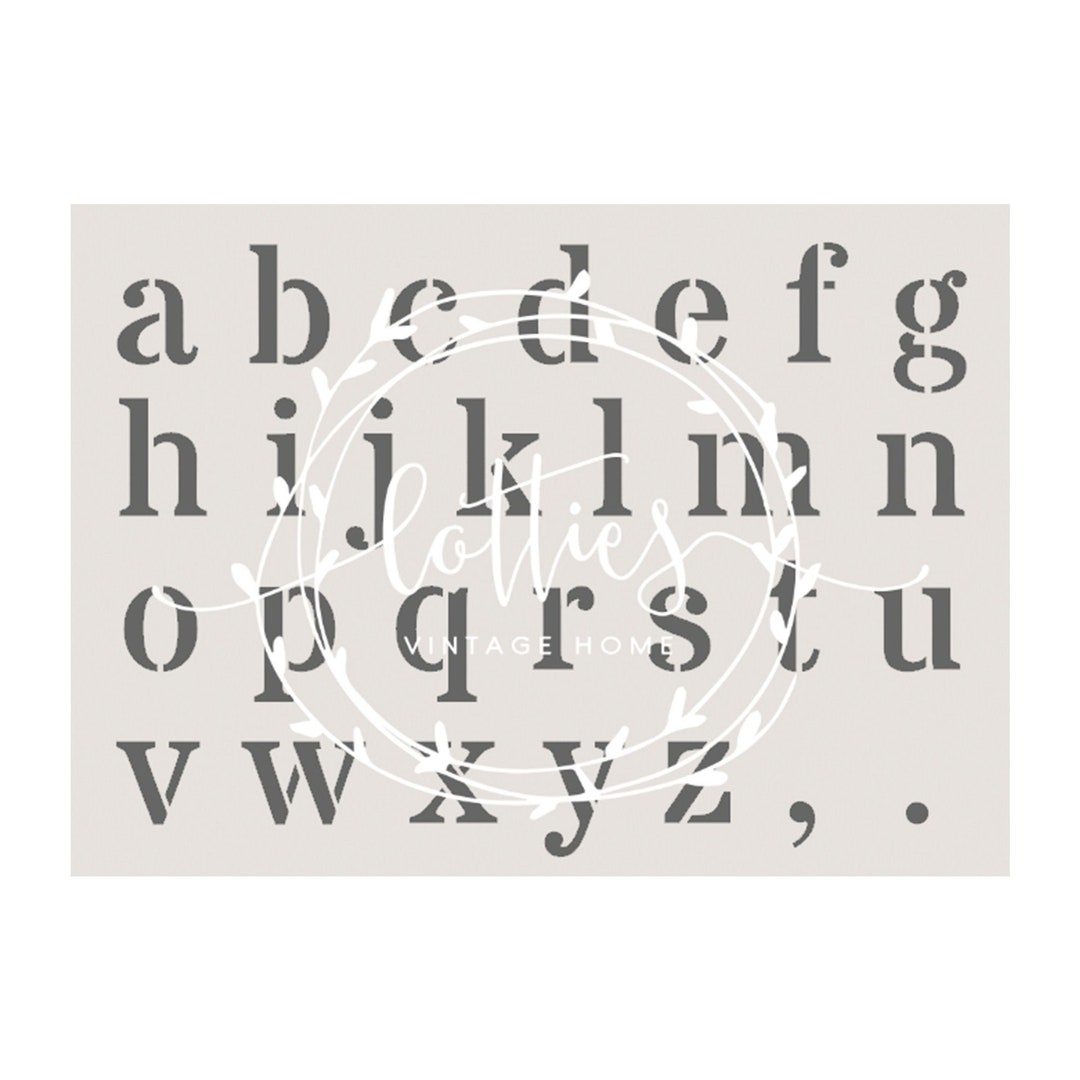 A5 Stencil ALPHABET LOWERCASE Furniture Fabric Shabby Chic Crafts