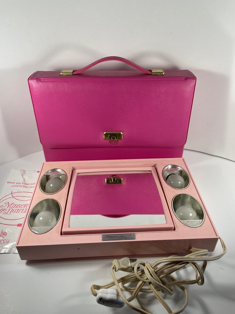 Vintage Mirror Go Lightly Petite Lighted Makeup Mirror W/ Case Etsy