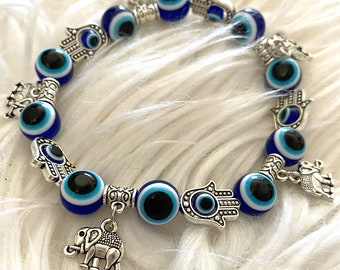 Evil Eye Blue Charm Bracelet
