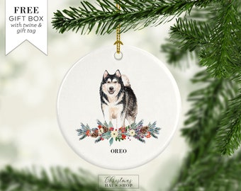 malamute christmas ornament
