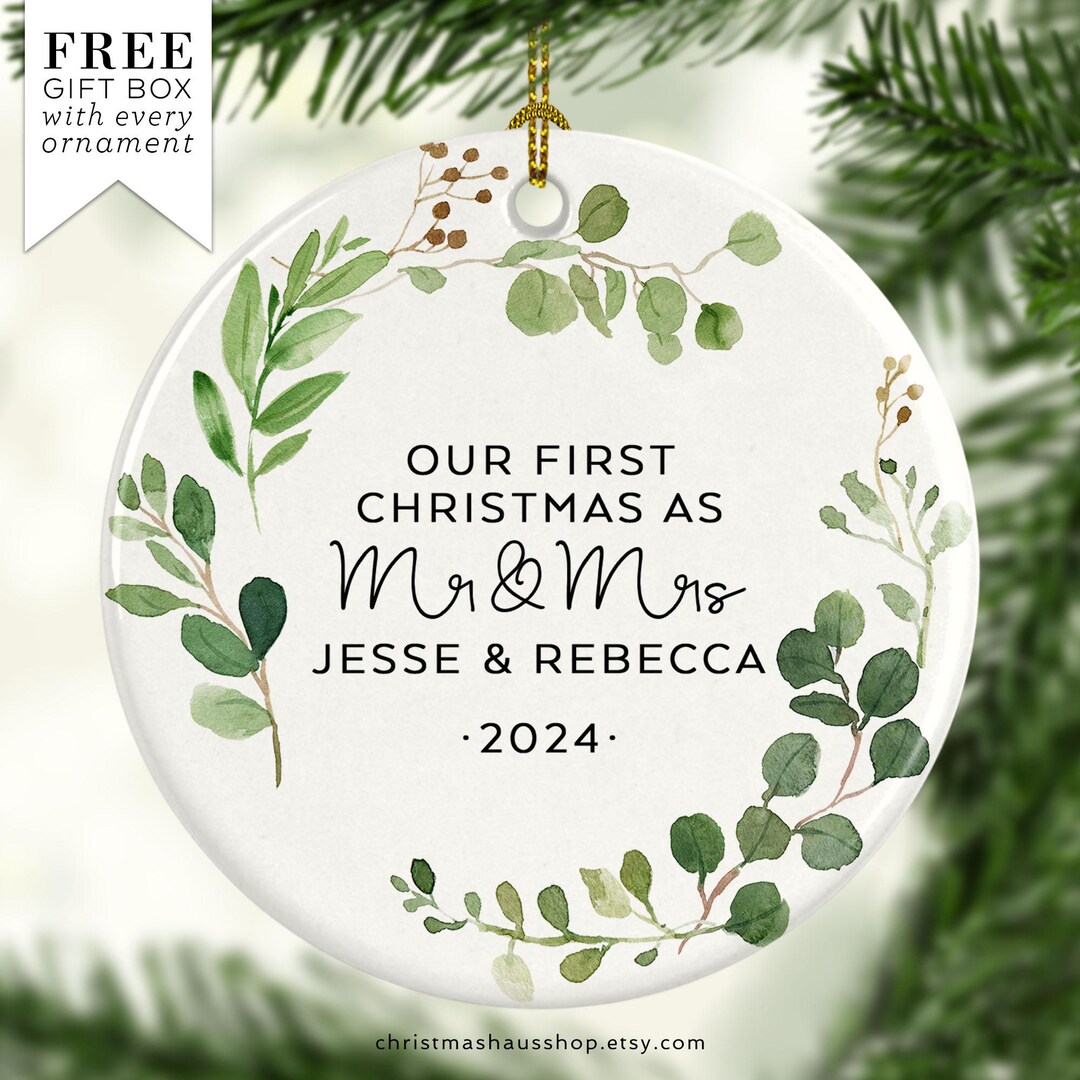 Our First Christmas as Mr and Mrs Personalized Ceramic Christmas ...